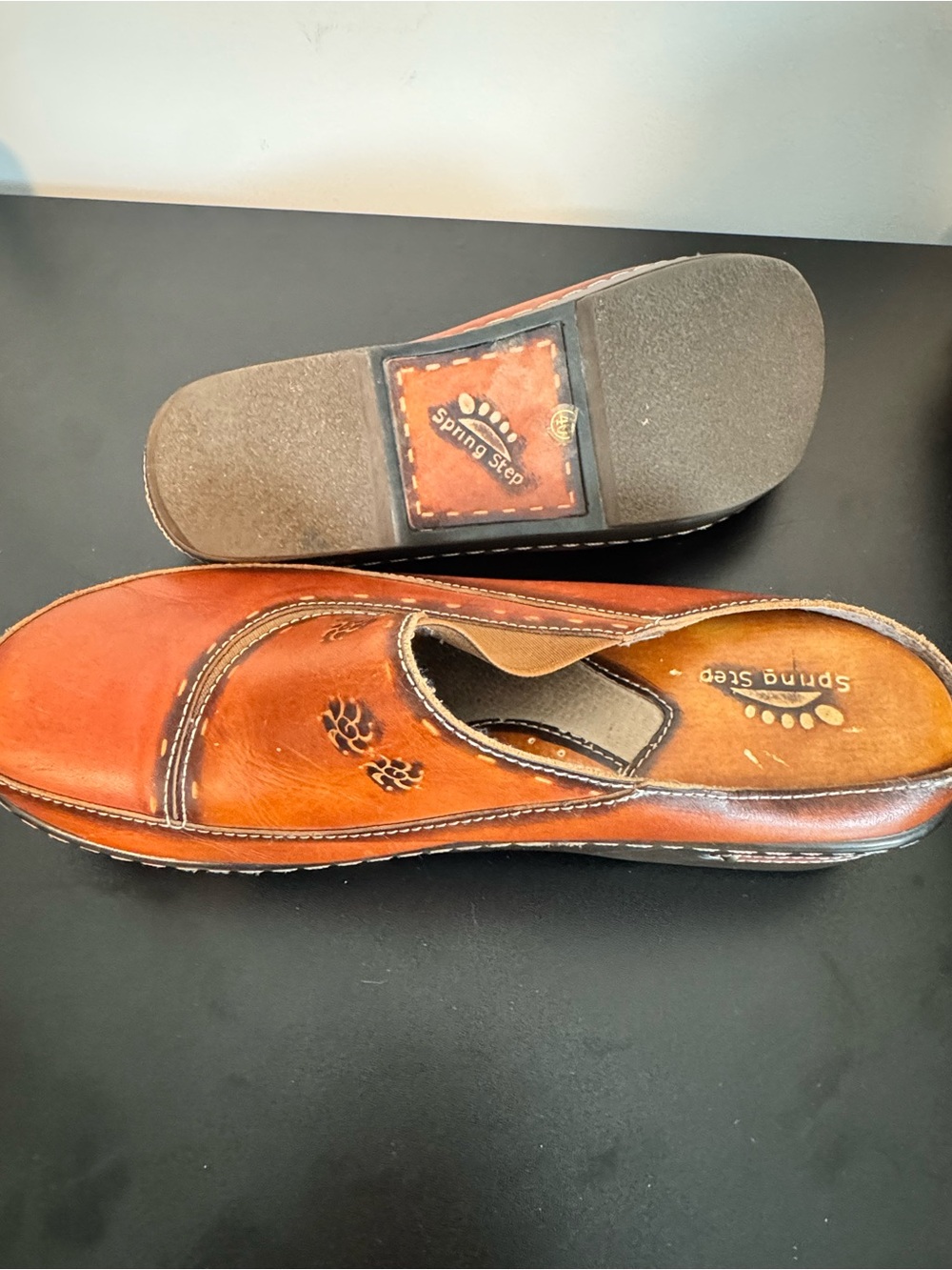 Spring Step Leather Slip-On Shoe in Brown